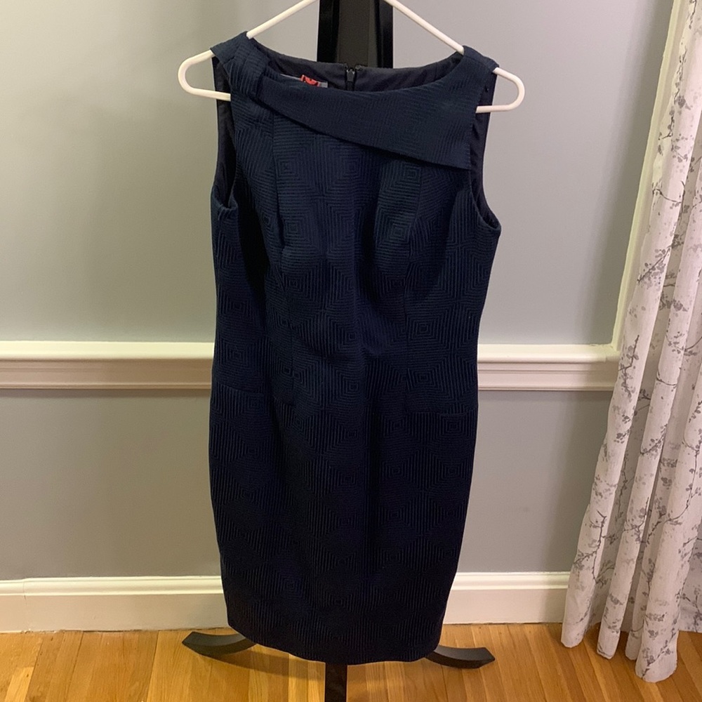 Anne Klein Navy Blue Sheath Dress - Size 6